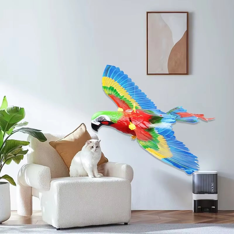 Silent Electric Parrot Toy for Cats | Hanging Flying Bird Teaser | Interactive Pet Training Supplies for Endless Fun