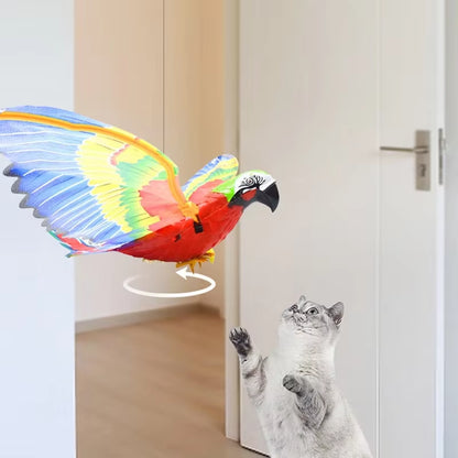 Silent Electric Parrot Toy for Cats | Hanging Flying Bird Teaser | Interactive Pet Training Supplies for Endless Fun